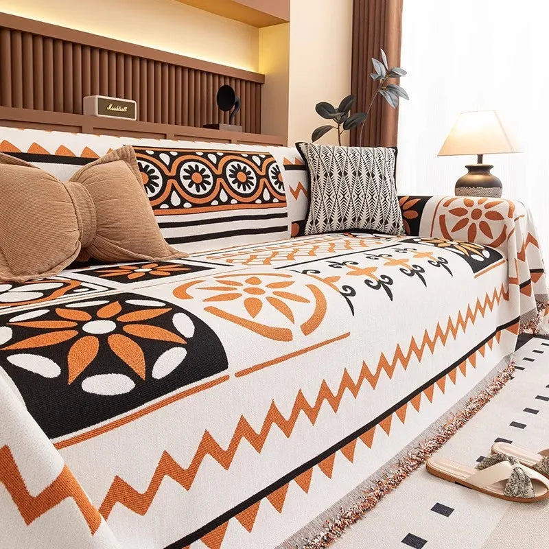 Camping Picnic Sofa Cover Sofa Mat 2025 All-season Ethnic Style Chenille Sofa Covers Throw Blanket Camping Mat housses de canapé